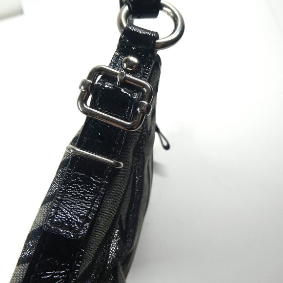 Coach Metallic Zebra Stripe Handbag Black Vintage Y2K F1093-44407 6"x10" - Picture 7 of 11